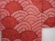 Photo3: 5912T04z500 Vintage Japanese Kimono Silk SHIBORI HAORI Wave Dark red (3)