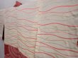 Photo7: 5912T04z500 Vintage Japanese Kimono Silk SHIBORI HAORI Wave Dark red (7)