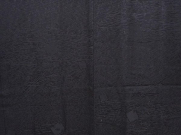 Photo6: 5912T05z570 Vintage Japanese Kimono Silk LONG HAORI  Black (6)