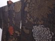 Photo2: 5912T07z700 Vintage Japanese Kimono Silk HAORI Chrysanthemum Black (2)