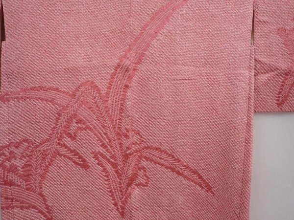 Photo3: 5912T08z440 Vintage Japanese Kimono Silk SHIBORI HAORI Flower Pink (3)