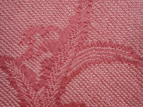 Photo4: 5912T08z440 Vintage Japanese Kimono Silk SHIBORI HAORI Flower Pink (4)