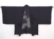 Photo1: 5912T09z330 Vintage Japanese Kimono Silk See through HAORI Maple Black (1)
