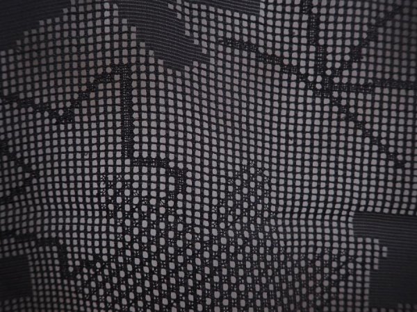 Photo4: 5912T09z330 Vintage Japanese Kimono Silk See through HAORI Maple Black (4)