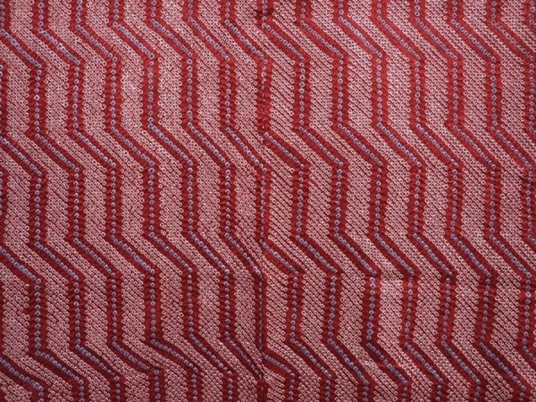 Photo3: 5912T10z520 Vintage Japanese Kimono Silk SHIBORI HAORI  Red-Brown (3)