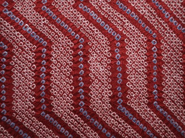 Photo4: 5912T10z520 Vintage Japanese Kimono Silk SHIBORI HAORI  Red-Brown (4)