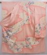 Photo1: 5912T12z1240 Vintage Japanese Kimono Silk FURISODE Flowers Pink (1)