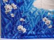 Photo6: 5912T13z1080  Japanese Kimono Silk FURISODE Flower Oriental blue (6)
