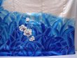 Photo7: 5912T13z1080  Japanese Kimono Silk FURISODE Flower Oriental blue (7)