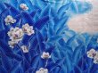 Photo8: 5912T13z1080  Japanese Kimono Silk FURISODE Flower Oriental blue (8)