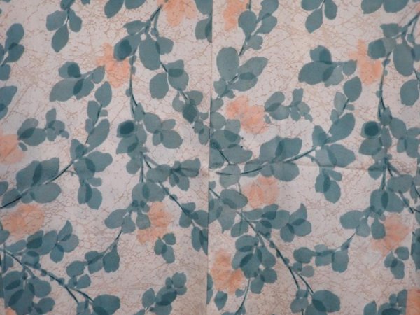 Photo3: 5913T02z510 Vintage Japanese Kimono Silk HAORI Flower Off-white (3)