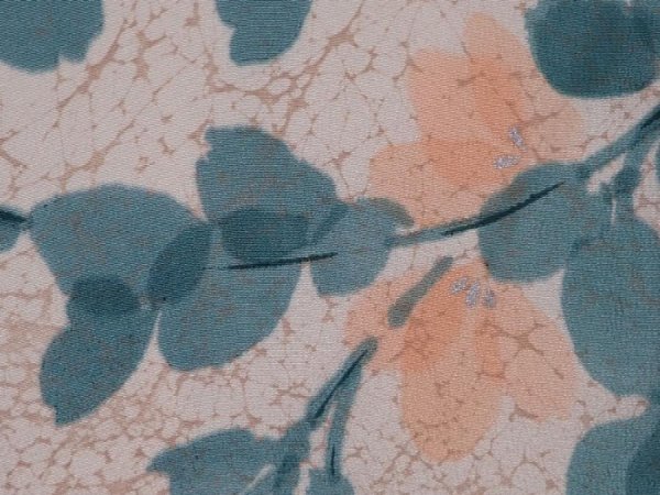 Photo4: 5913T02z510 Vintage Japanese Kimono Silk HAORI Flower Off-white (4)