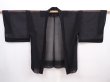 Photo5: 5913T03z230 Vintage Japanese Kimono Silk See through HAORI  Black (5)