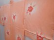 Photo2: 5913T04z570 Vintage Japanese Kimono Silk HAORI Flower Dark coral (2)