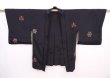 Photo6: 5913T05z430 Vintage Japanese Kimono Silk HAORI Snow crystal Black (6)