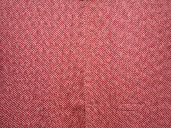 Photo3: 5913T06z570 Vintage Japanese Kimono Silk SHIBORI HAORI  Red-Pink (3)