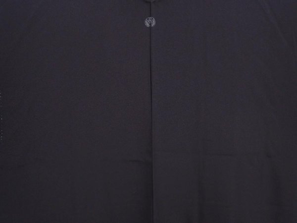 Photo3: 5913T07z630 Vintage Japanese Kimono Silk HAORI Plain Black (3)