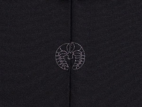 Photo5: 5913T07z630 Vintage Japanese Kimono Silk HAORI Plain Black (5)