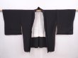 Photo6: 5913T07z630 Vintage Japanese Kimono Silk HAORI Plain Black (6)