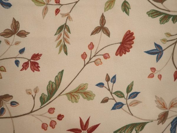 Photo4: 5913T08z490 Vintage Japanese Kimono Silk HAORI Flower Light cream (4)