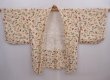 Photo6: 5913T08z490 Vintage Japanese Kimono Silk HAORI Flower Light cream (6)