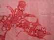 Photo3: 5913T09z510 Vintage Japanese Kimono Silk SHIBORI HAORI Flower Red-Pink (3)
