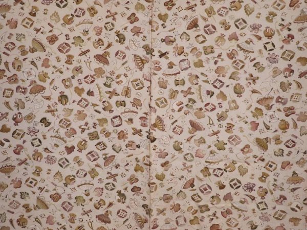 Photo3: 5913T10z500 Vintage Japanese Kimono Silk HAORI Takaradzukushi Sand beige (3)