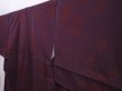 Photo2: 5913T12z740 Vintage Japanese Kimono Silk KOMON Camellia Dark grape (2)