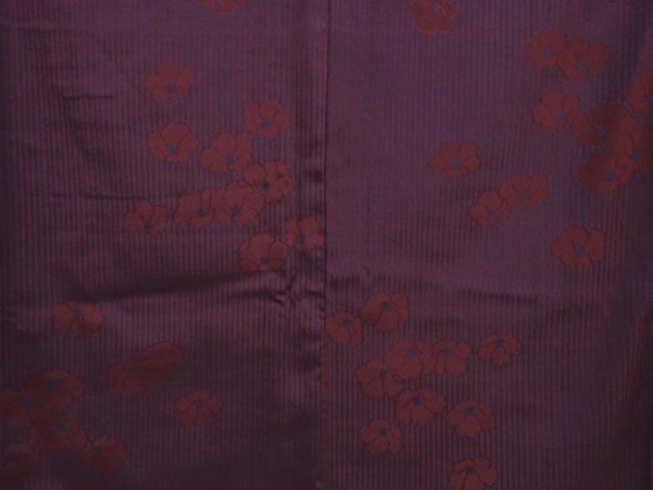 Photo5: 5913T12z740 Vintage Japanese Kimono Silk KOMON Camellia Dark grape (5)