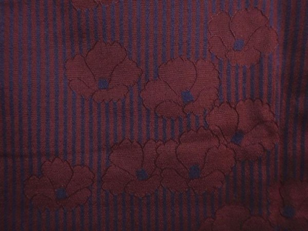 Photo6: 5913T12z740 Vintage Japanese Kimono Silk KOMON Camellia Dark grape (6)
