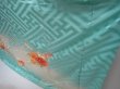 Photo4: 5913T14z1120 Vintage Japanese Kimono Silk FURISODE Royal cart Dull cyan (4)