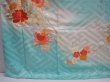 Photo6: 5913T14z1120 Vintage Japanese Kimono Silk FURISODE Royal cart Dull cyan (6)