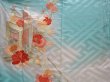 Photo8: 5913T14z1120 Vintage Japanese Kimono Silk FURISODE Royal cart Dull cyan (8)
