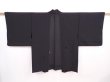 Photo1: 5914T01z260 Vintage Japanese Kimono Silk See through HAORI  Black (1)