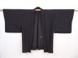 Photo5: 5914T01z260 Vintage Japanese Kimono Silk See through HAORI  Black (5)