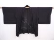 Photo5: 5914T03z320 Vintage Japanese Kimono Silk See through HAORI Flowers Black (5)
