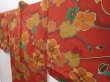 Photo2: 5914T06z590 Vintage Japanese Kimono Silk HAORI Flower Red-Brown (2)