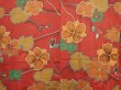 Photo3: 5914T06z590 Vintage Japanese Kimono Silk HAORI Flower Red-Brown (3)