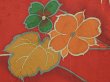 Photo4: 5914T06z590 Vintage Japanese Kimono Silk HAORI Flower Red-Brown (4)