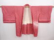Photo5: 5914T07z480 Vintage Japanese Kimono Silk HAORI Camellia Dark pink (5)