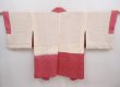 Photo6: 5914T07z480 Vintage Japanese Kimono Silk HAORI Camellia Dark pink (6)