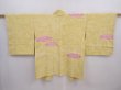 Photo1: 5914T08z560 Vintage Japanese Kimono Silk HAORI Ripple Straw yellow (1)
