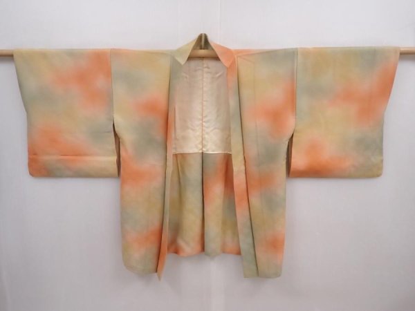 Photo5: 5914T09z510 Vintage Japanese Kimono Silk HAORI  Dark champagne (5)