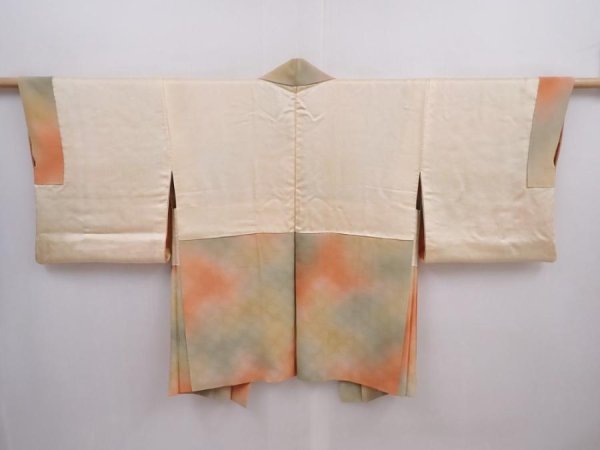 Photo6: 5914T09z510 Vintage Japanese Kimono Silk HAORI  Dark champagne (6)