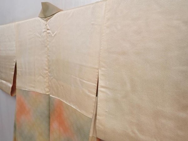 Photo7: 5914T09z510 Vintage Japanese Kimono Silk HAORI  Dark champagne (7)