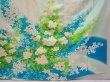 Photo7: 5914T12z1050 Vintage Japanese Kimono Silk FURISODE Flower Light blue (7)