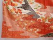 Photo6: 5914T14z1020 Vintage Japanese Kimono Silk FURISODE Chrysanthemum Orange-Red (6)