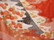 Photo8: 5914T14z1020 Vintage Japanese Kimono Silk FURISODE Chrysanthemum Orange-Red (8)