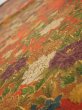 Photo4: 2E01z70  Japanese Kimono Crepe Silk  FABRIC Flowers Dark orange 42.1x14.4 (4)