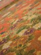 Photo4: 2E02z70  Japanese Kimono Crepe Silk  FABRIC Flowers Dark orange 42.1x14.4 (4)